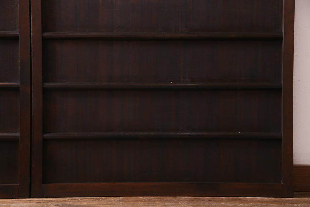 和製アンティーク　杉材　横桟が魅力の上質な帯戸2枚セット(板戸)