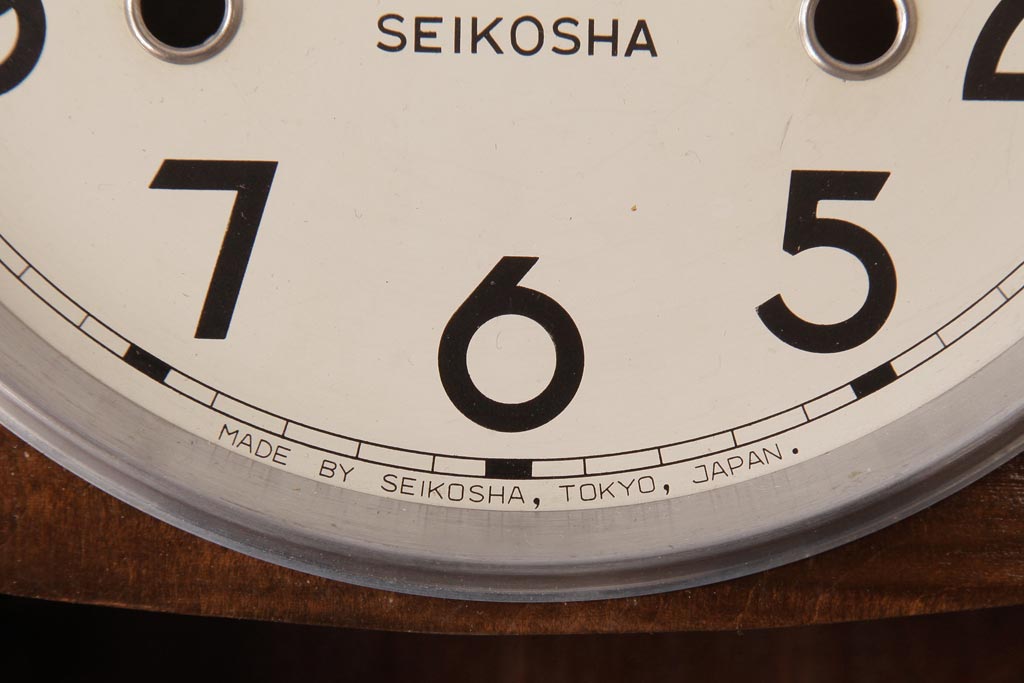 アンティーク雑貨　ビンテージ　SEIKOSHA(精工舎、セイコー)　電池式　北欧スタイルにも合う柱時計(掛時計、振り子時計)