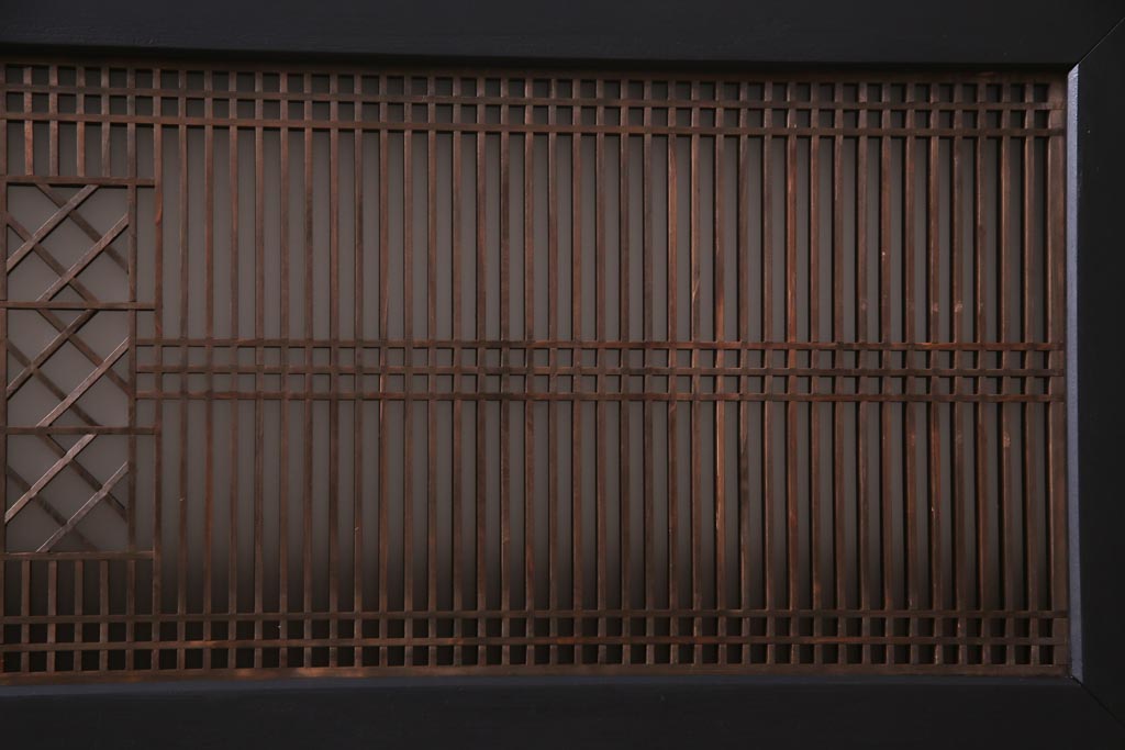 ペイント建具 片面ガラス 格子・枡つなぎ シックな色合いの組子