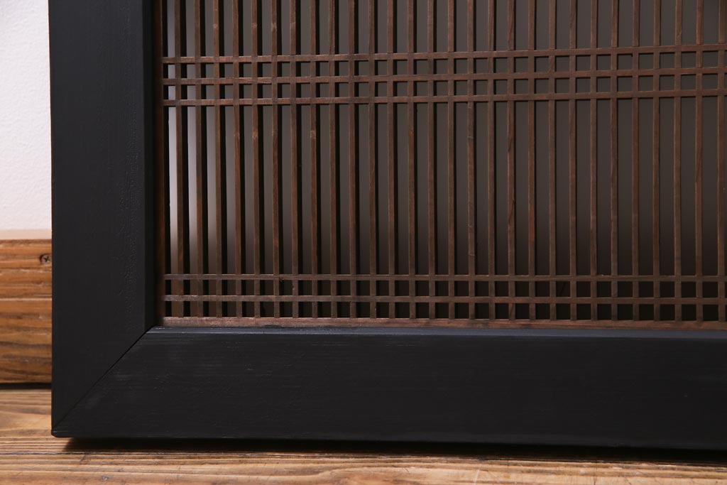 ペイント建具 片面ガラス 格子・枡つなぎ シックな色合いの組子