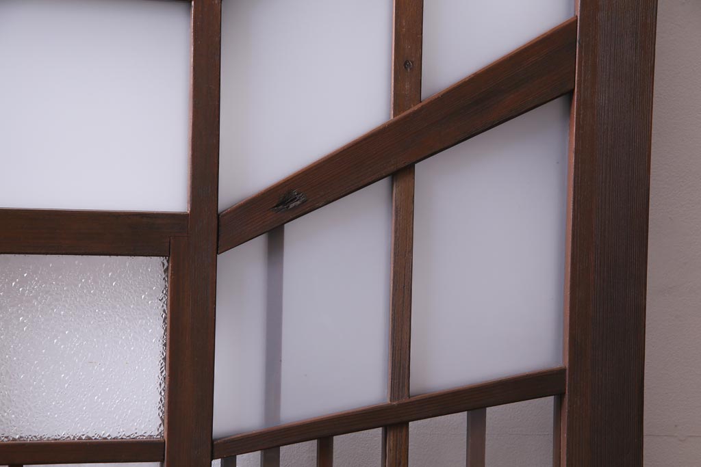 大正昭和初期　激レア!　廊下のデザインのユニークなガラスドア(扉、建具)