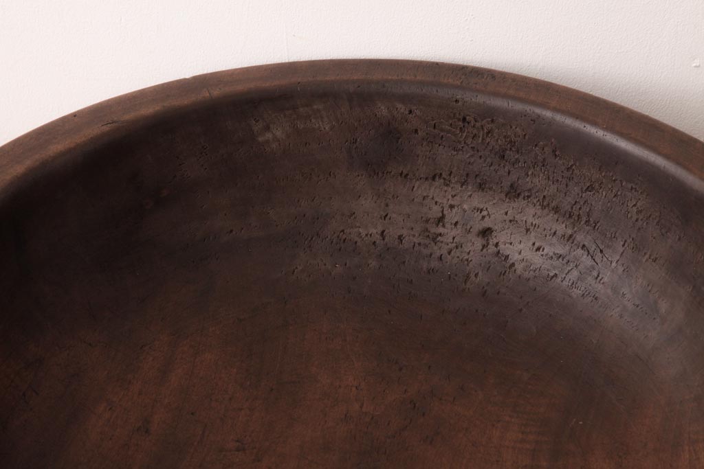 アンティーク雑貨　和製アンティーク　なめらかな質感の木製こね鉢(ディスプレイ雑貨)