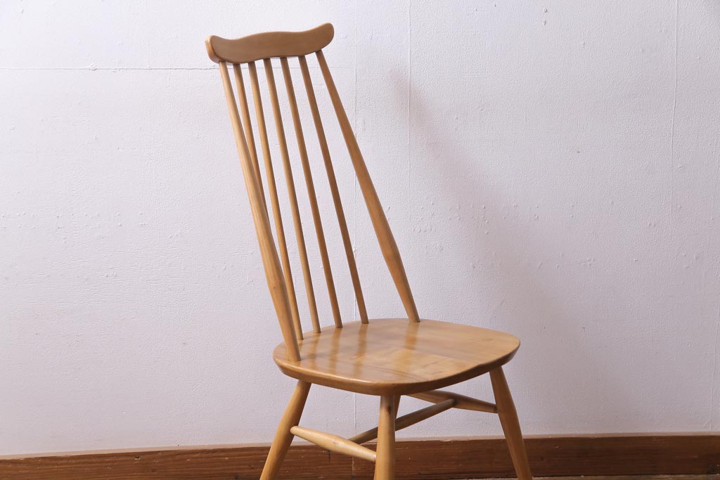 ヴィンテージ家具　イギリスビンテージ　ERCOL(アーコール)　ゴールドスミス　ナチュラルな木味のチェア(椅子)(1)