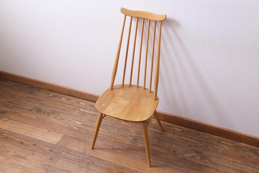 ヴィンテージ家具　イギリスビンテージ　ERCOL(アーコール)　ゴールドスミス　ナチュラルな木味のチェア(椅子)(1)