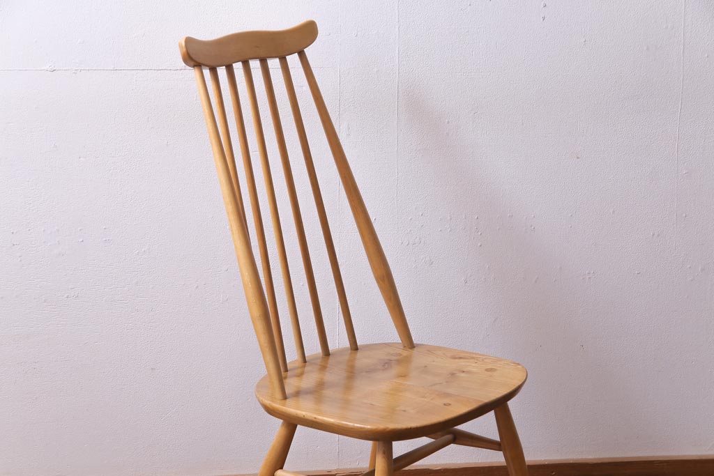 ヴィンテージ家具　イギリスビンテージ　ERCOL(アーコール)　ゴールドスミス　ナチュラルな木味のチェア(椅子)(2)