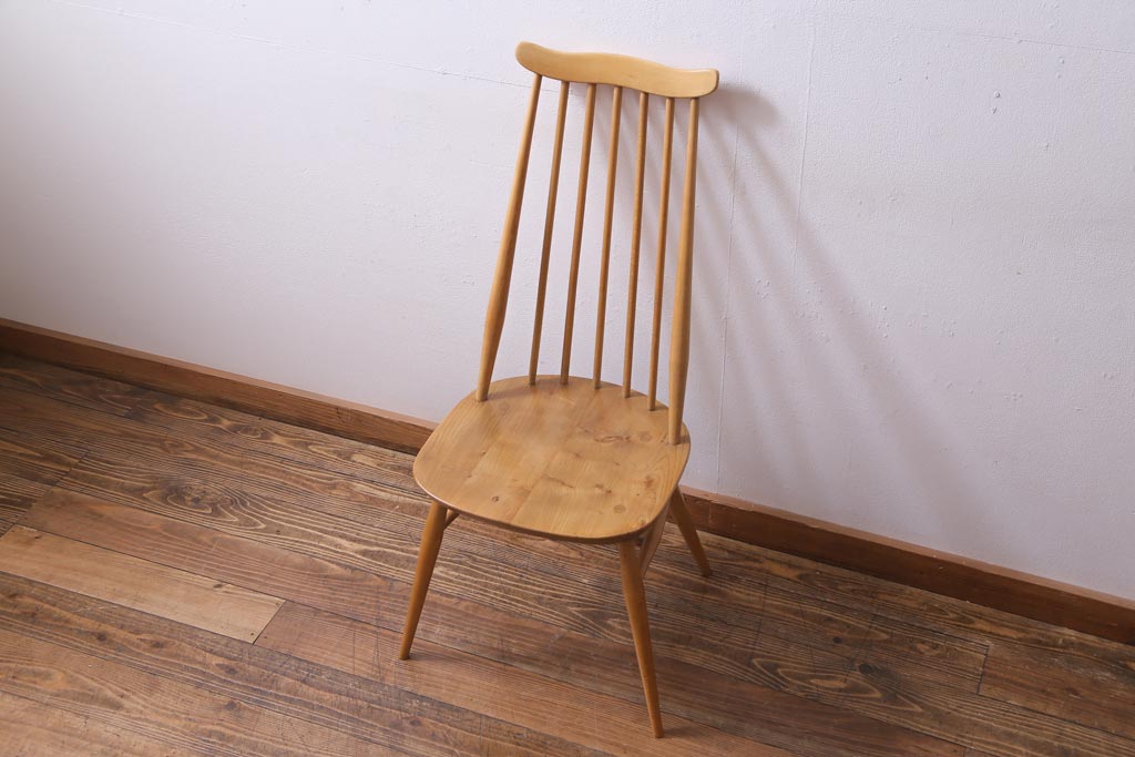 ヴィンテージ家具　イギリスビンテージ　ERCOL(アーコール)　ゴールドスミス　ナチュラルな木味のチェア(椅子)(2)