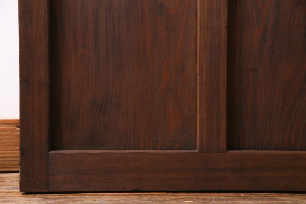 和製アンティーク　麻の葉・つの麻の葉　組子が雰囲気を高めるガラス戸1枚(引き戸、建具)