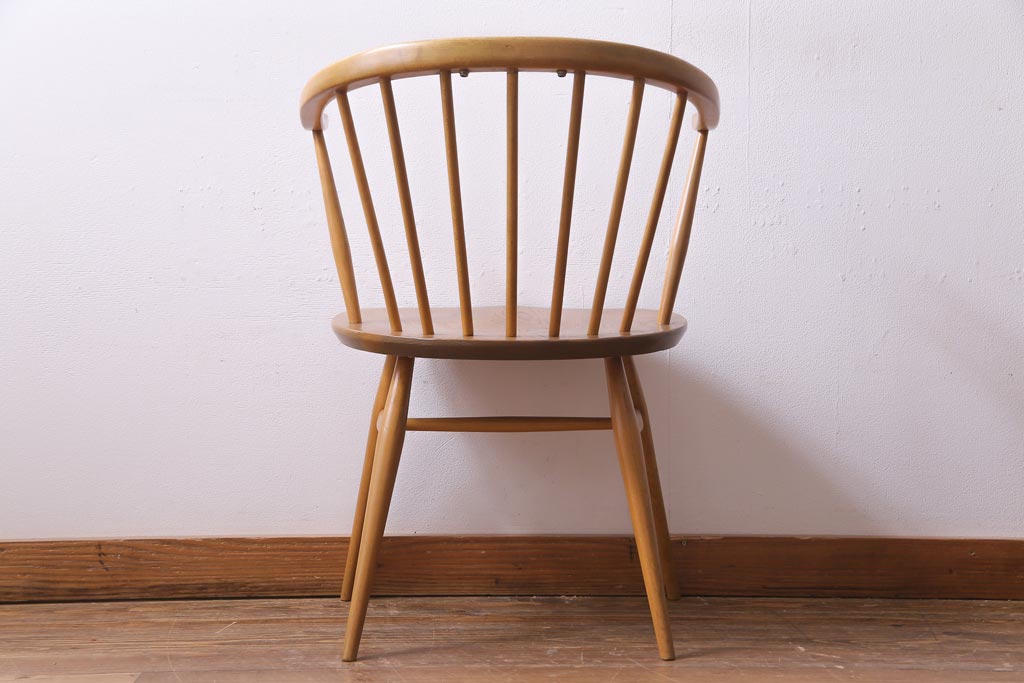 ヴィンテージ家具　イギリスビンテージ　ERCOL(アーコール)　座り心地のよいスタイリッシュなスモーカーズチェア(ダイニングチェア、アームチェア)(1)