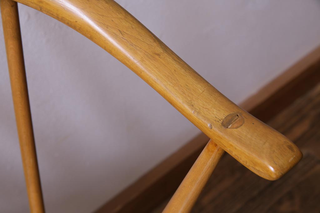 ヴィンテージ家具　イギリスビンテージ　ERCOL(アーコール)　座り心地のよいスタイリッシュなスモーカーズチェア(ダイニングチェア、アームチェア)(2)