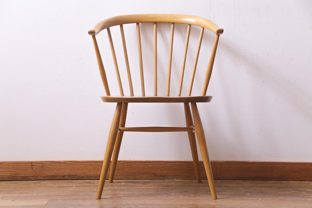 ヴィンテージ家具　イギリスビンテージ　ERCOL(アーコール)　座り心地のよいスタイリッシュなスモーカーズチェア(ダイニングチェア、アームチェア)(3)