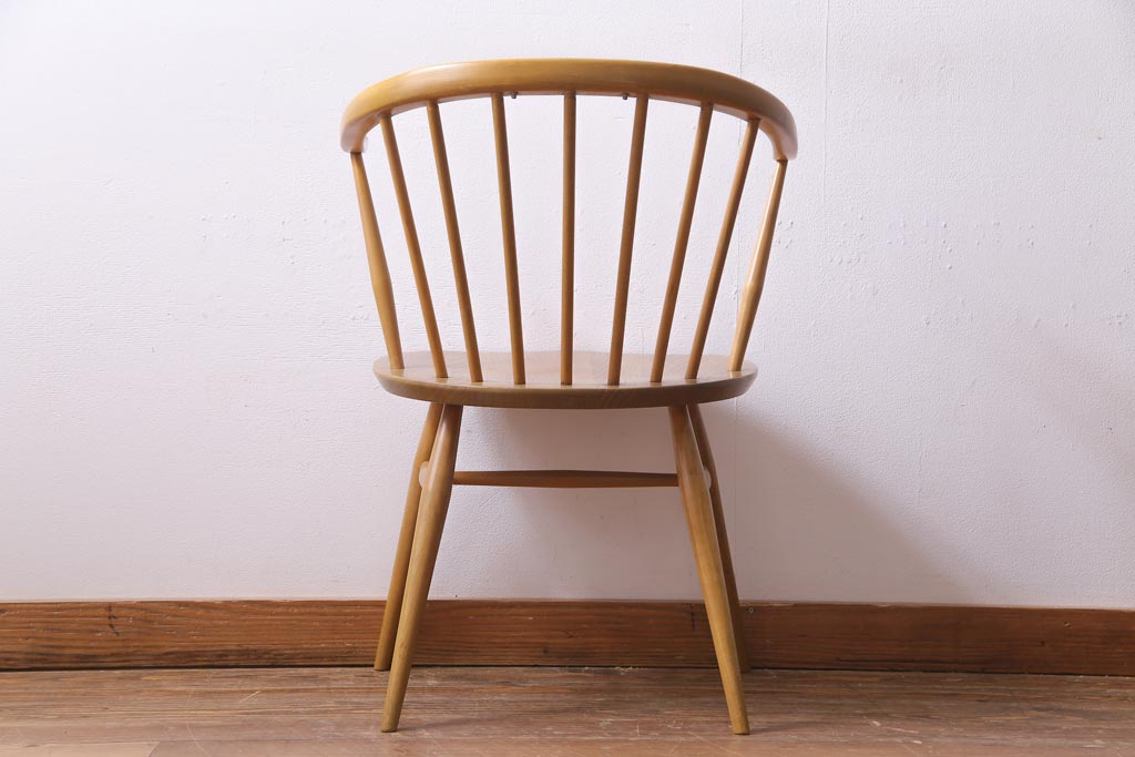 ヴィンテージ家具　イギリスビンテージ　ERCOL(アーコール)　座り心地のよいスタイリッシュなスモーカーズチェア(ダイニングチェア、アームチェア)(3)