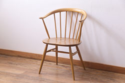 ヴィンテージ家具　イギリスビンテージ　ERCOL(アーコール)　座り心地のよいスタイリッシュなスモーカーズチェア(ダイニングチェア、アームチェア)(3)