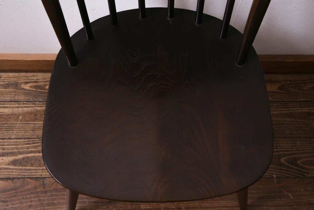 ヴィンテージ家具　イギリスビンテージ　ERCOL(アーコール)　落ちついた色味のウィンザーチェア(ワークチェア、椅子、ウインザーチェア)(1)