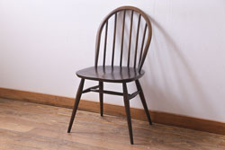 ヴィンテージ家具　イギリスビンテージ　ERCOL(アーコール)　落ちついた色味のウィンザーチェア(ワークチェア、椅子、ウインザーチェア)(1)