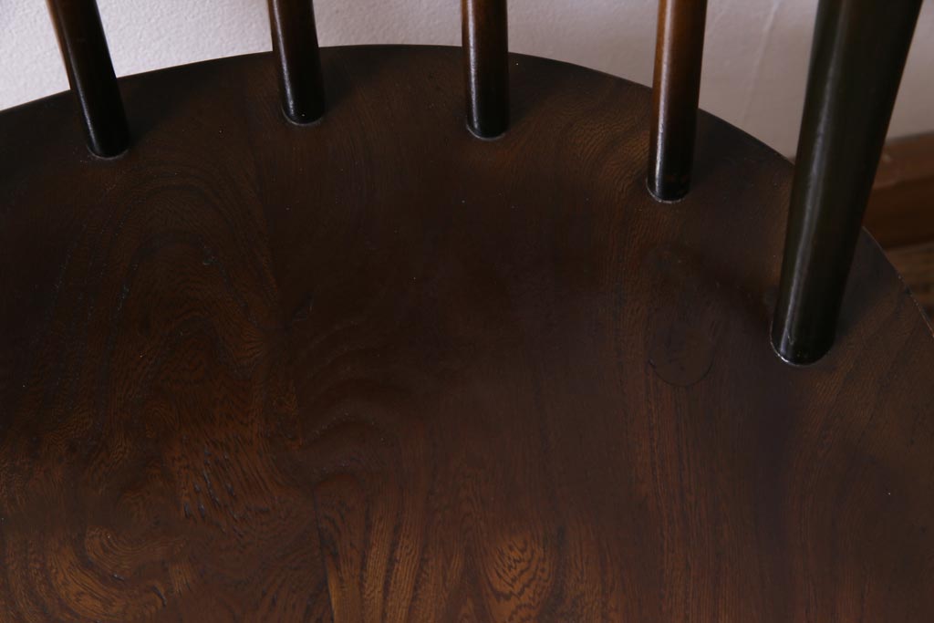 ヴィンテージ家具　イギリスビンテージ　ERCOL(アーコール)　落ちついた色味のウィンザーチェア(ワークチェア、椅子、ウインザーチェア)(3)