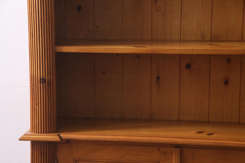 ヴィンテージ家具　フランスビンテージ　パイン材　ナチュラルカントリーにぴったりなカップボード(オープンラック、飾り棚)
