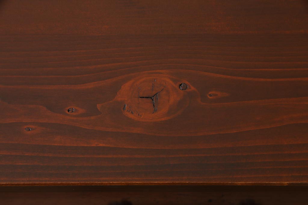 アンティーク家具　和製アンティーク　鉄脚付リメイク　ヒノキ材　味わい深い箪笥リビングボード(アンティークチェスト、和タンス、ローボード)