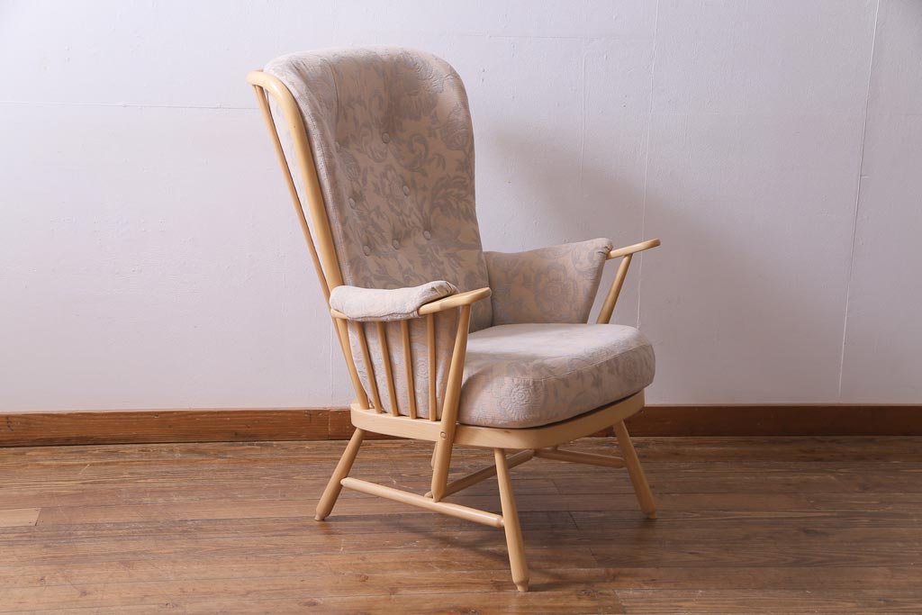 中古　イギリス　ERCOL(アーコール)　エバーグリーン　1人掛けイージーチェア(アームチェア、ソファ)(定価約29万円)(2)