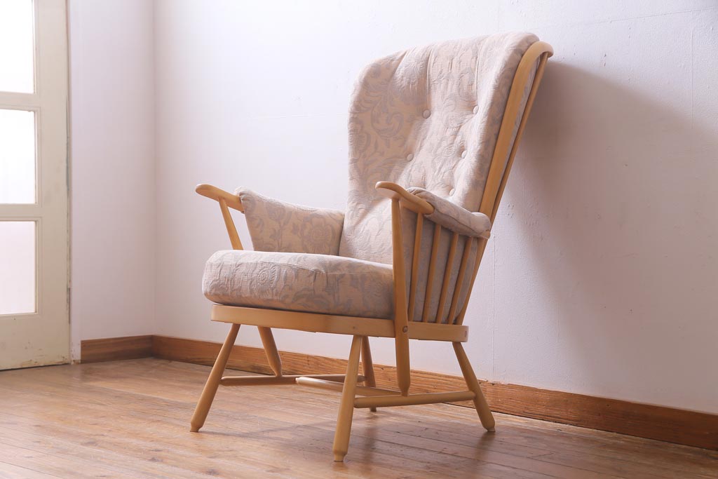 中古　イギリス　ERCOL(アーコール)　エバーグリーン　1人掛けイージーチェア(アームチェア、ソファ)(定価約29万円)(2)