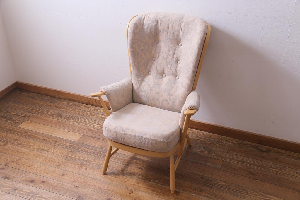 中古　イギリス　ERCOL(アーコール)　エバーグリーン　1人掛けイージーチェア(アームチェア、ソファ)(定価約29万円)(2)