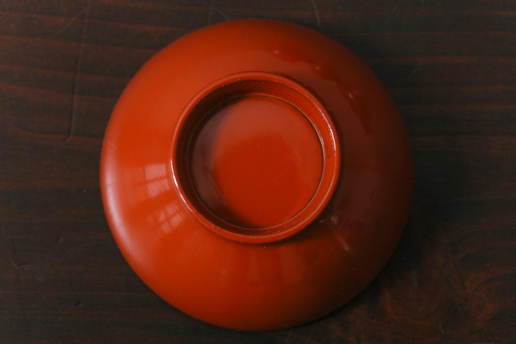 和製アンティーク　箱付き　木製　蒔絵　図変わり盃5つセット(漆器)