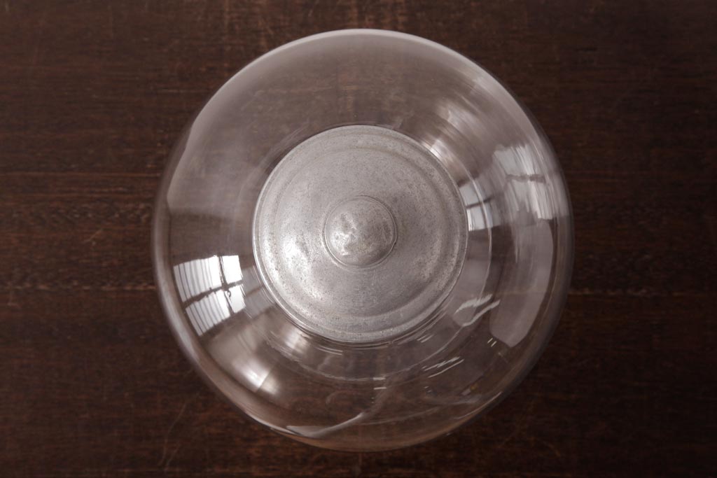 アンティーク雑貨　昭和レトロ　ふっくらとしたフォルムが可愛らしい地球瓶(ガラス瓶、ガラスビン)(1)