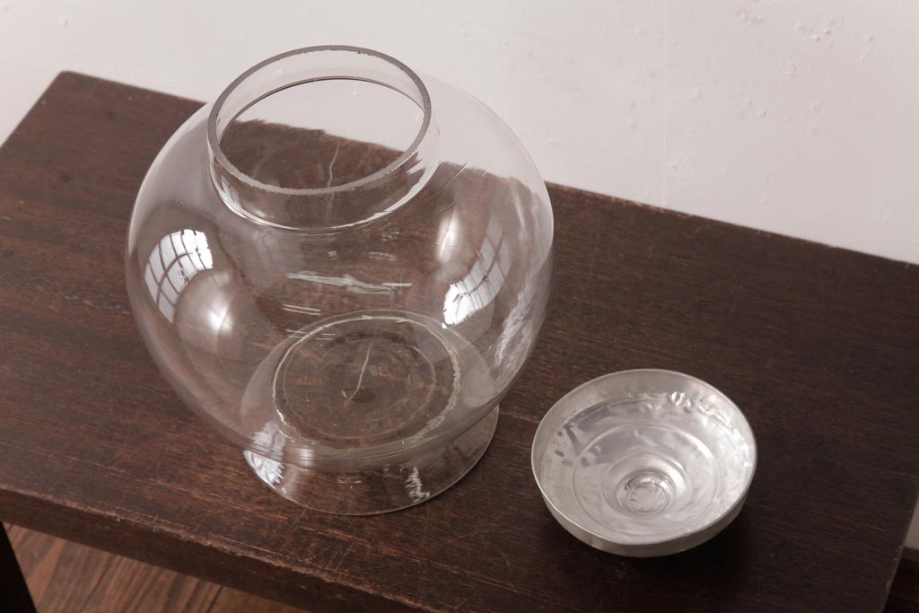 アンティーク雑貨　昭和レトロ　ふっくらとしたフォルムが可愛らしい地球瓶(ガラス瓶、ガラスビン)(3)