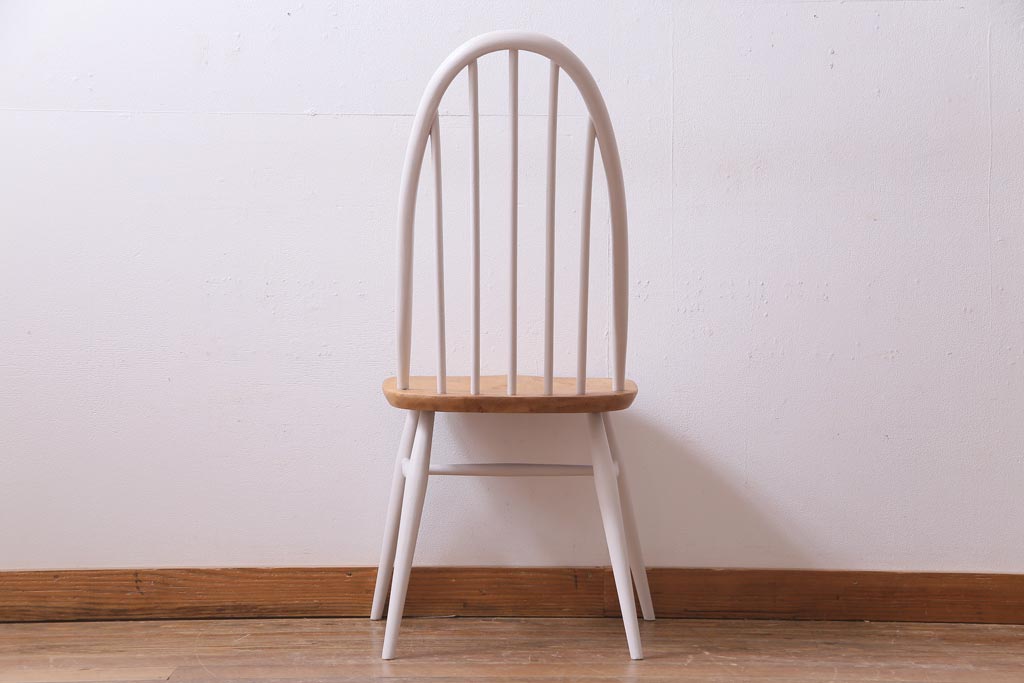 ヴィンテージ家具　ビンテージ　ERCOL(アーコール)　ツートンカラーがおしゃれなナチュラルペイントのクエーカーチェア(椅子)(1)