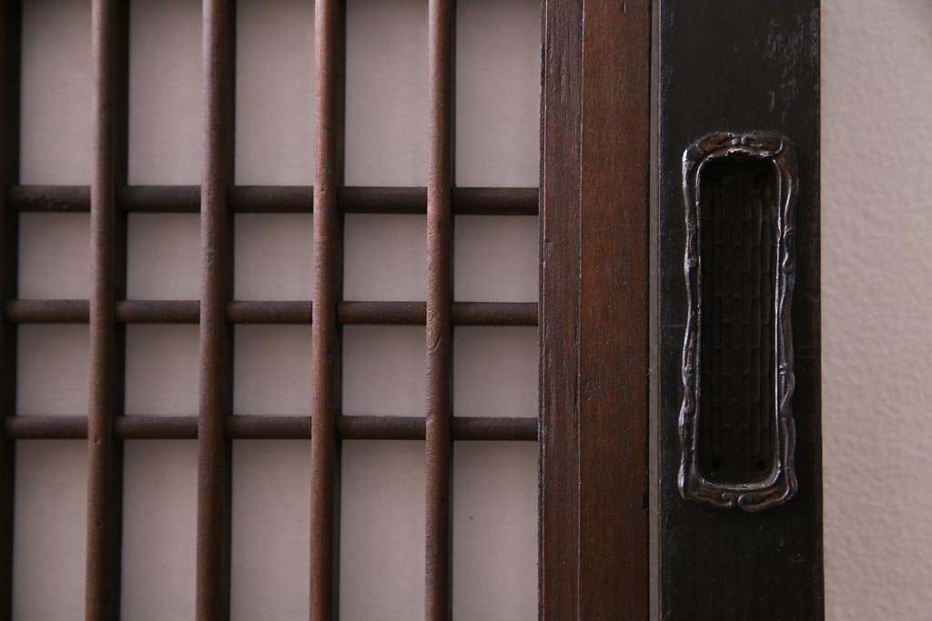 和製アンティーク　ケヤキ材　和モダンなお部屋におすすめな組子の障子帯戸1枚(障子戸、建具)