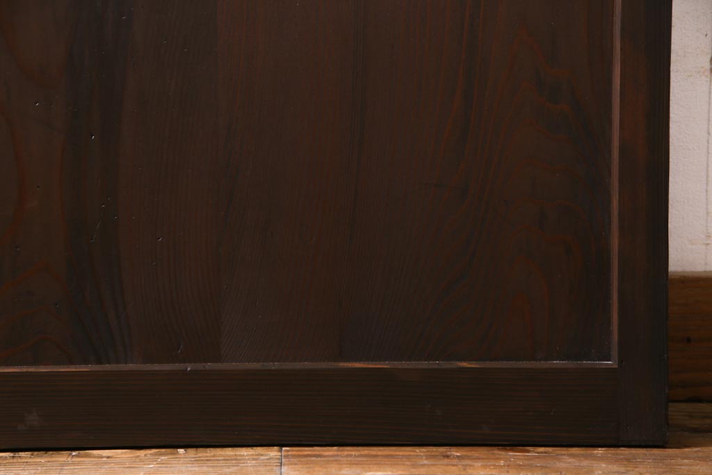 和製アンティーク　当店オリジナルガラス入り　裏障子付き　上品な雰囲気醸し出す格子戸2枚セット(建具、ガラス帯戸、引き戸)