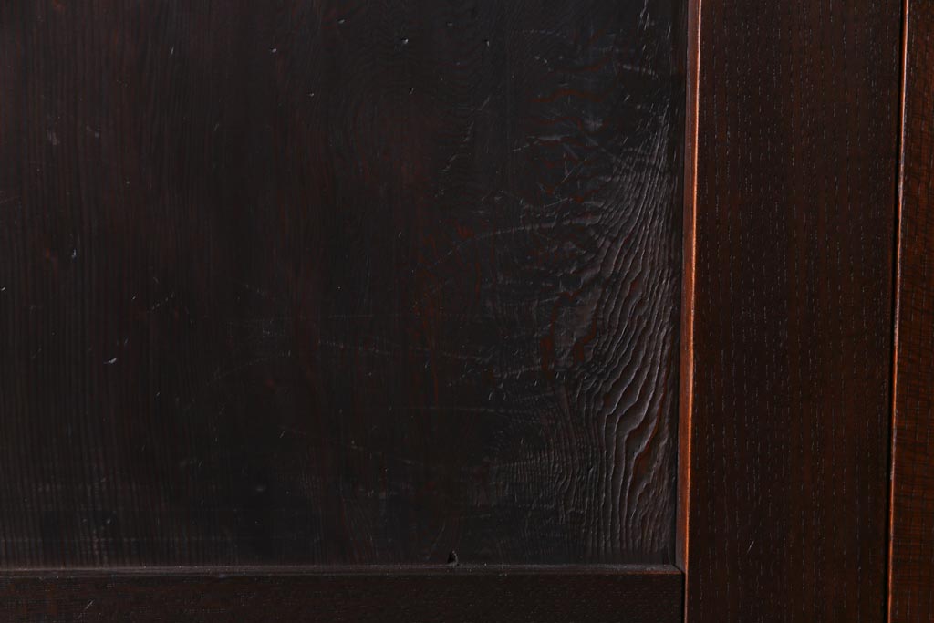 和製アンティーク　ケヤキ・杉材　堅牢な雰囲気が漂う障子帯戸2枚セット(板戸)(1)