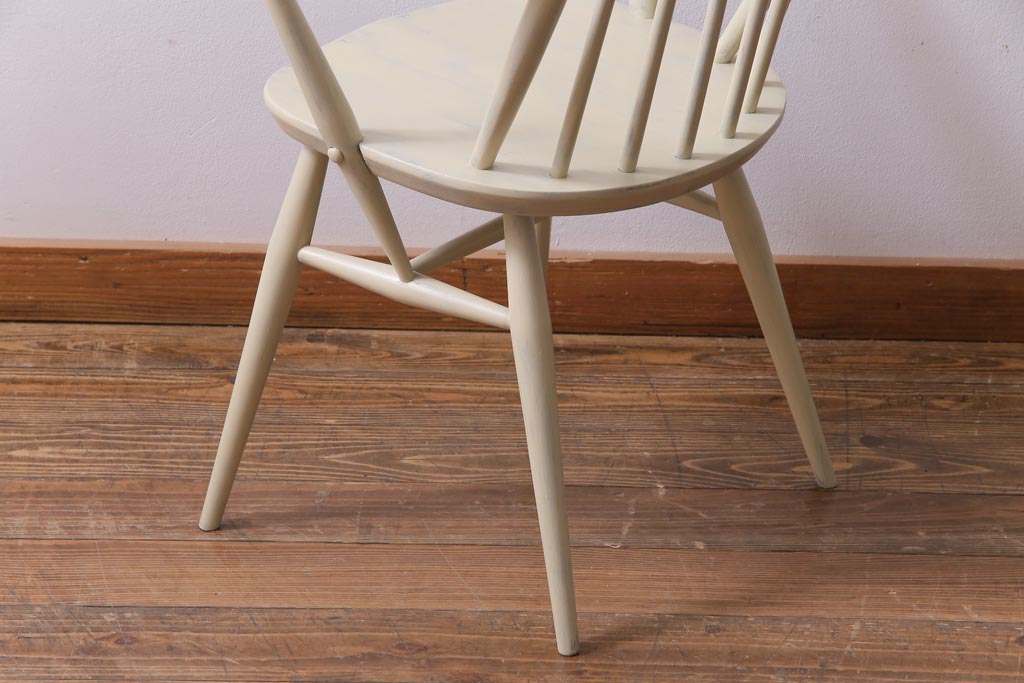 ペイント家具　ERCOL(アーコール)　あたたかなカラーのフープバックアームチェア(ウィンザーチェア、椅子、ウインザーチェア)