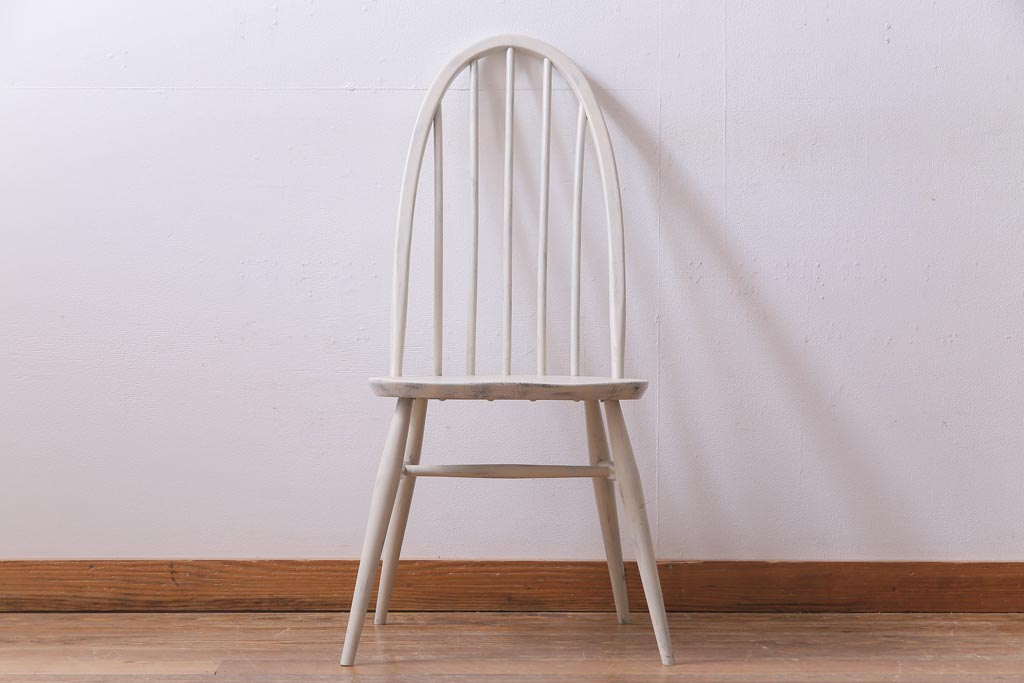 ペイント家具　ERCOL(アーコール)　シャビーテイストなクエーカーチェア(ダイニングチェア、椅子)