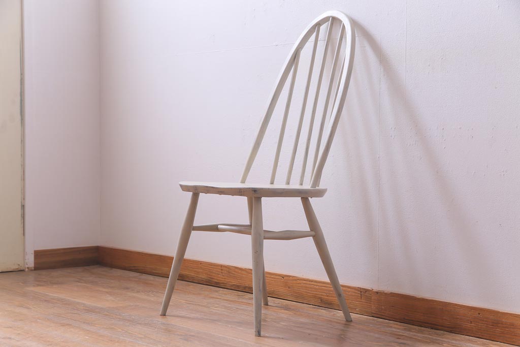 ペイント家具　ERCOL(アーコール)　シャビーテイストなクエーカーチェア(ダイニングチェア、椅子)