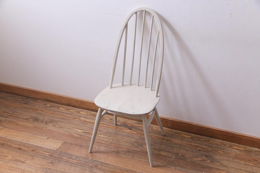 ペイント家具　ERCOL(アーコール)　シャビーテイストなクエーカーチェア(ダイニングチェア、椅子)