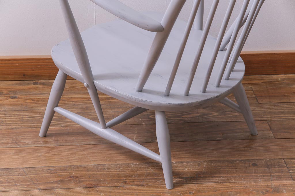 ペイント家具　イギリスビンテージ　ERCOL(アーコール) フレンチシャビーなラウンジチェア(椅子、アームチェア)