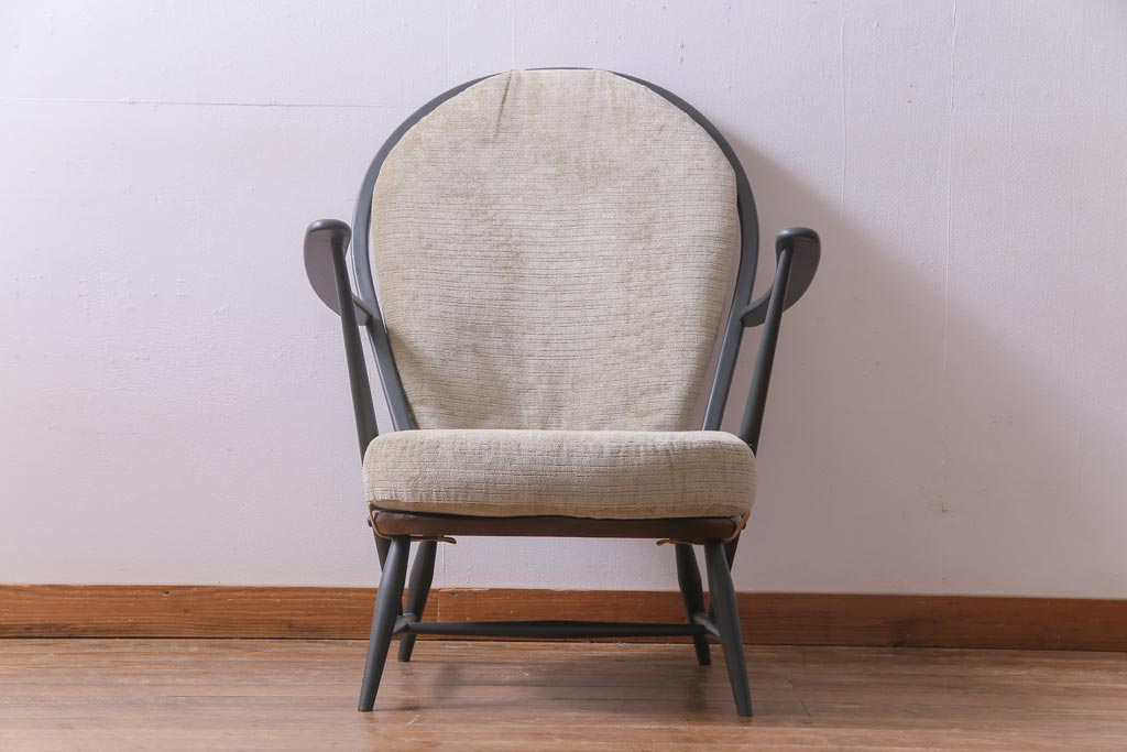 ペイント家具　ERCOL(アーコール)　シスルバック　クッション付き　ラウンジチェア(イージーチェア、椅子、アームチェア)