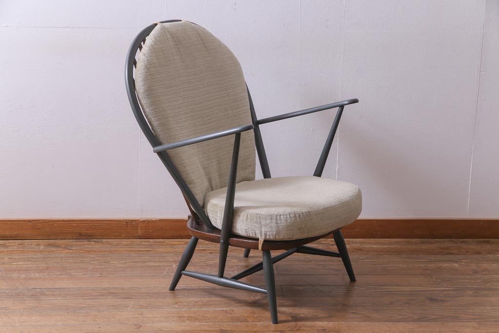 ペイント家具　ERCOL(アーコール)　シスルバック　クッション付き　ラウンジチェア(イージーチェア、椅子、アームチェア)