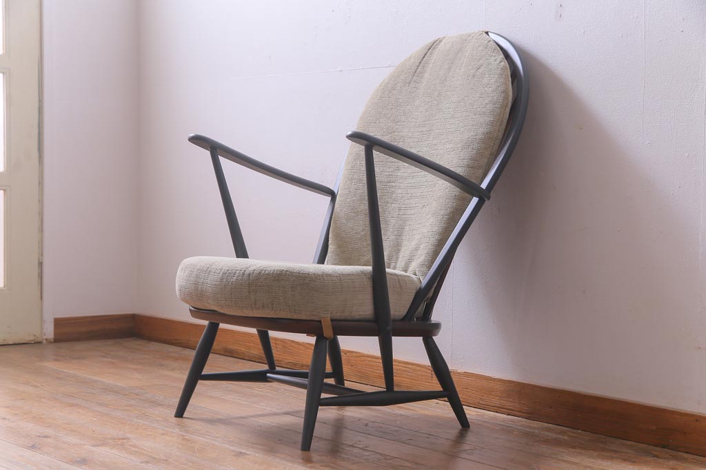 ペイント家具　ERCOL(アーコール)　シスルバック　クッション付き　ラウンジチェア(イージーチェア、椅子、アームチェア)