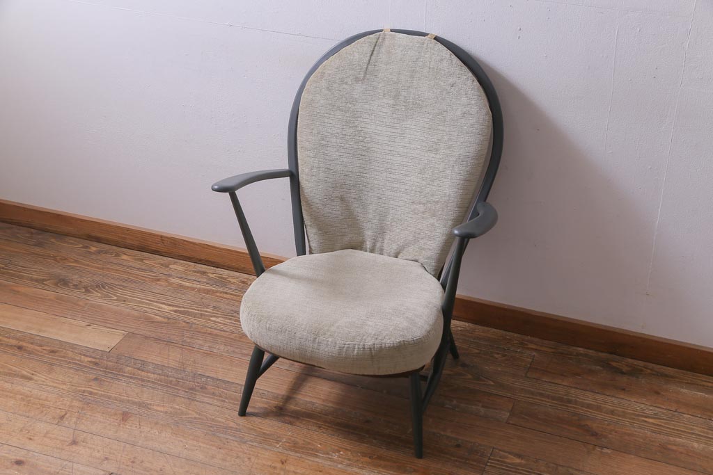 ペイント家具　ERCOL(アーコール)　シスルバック　クッション付き　ラウンジチェア(イージーチェア、椅子、アームチェア)