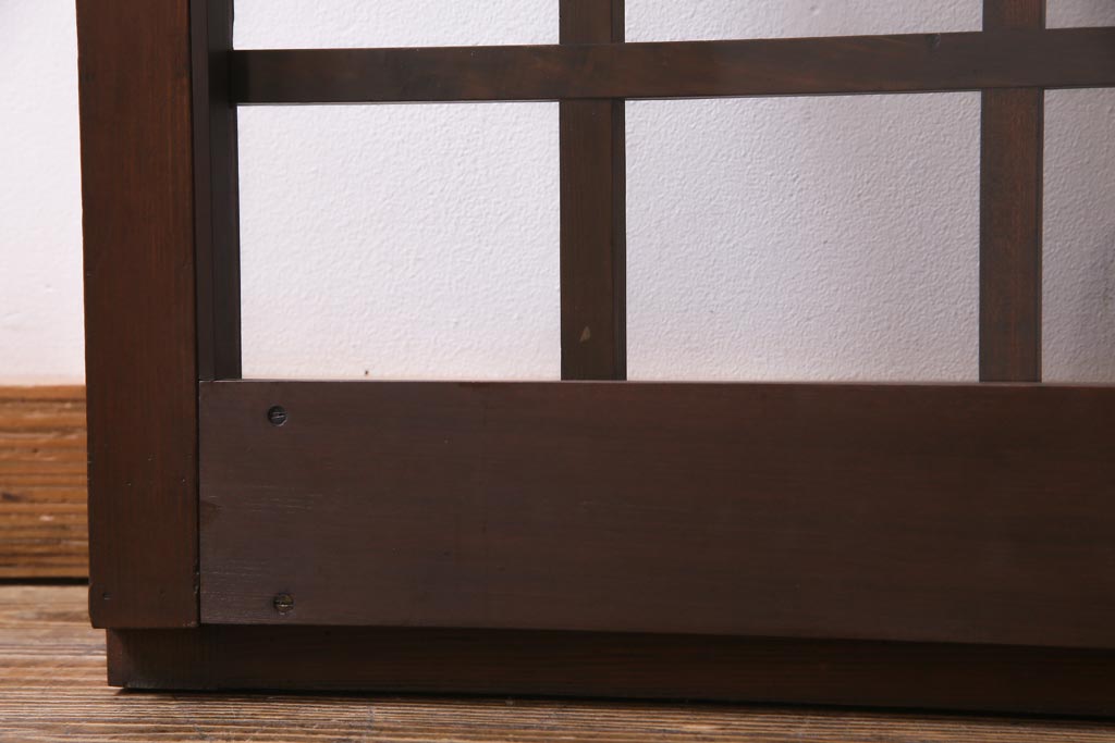 和製アンティーク　シンプルな格子が素敵なガラス戸1枚(引き戸、建具)