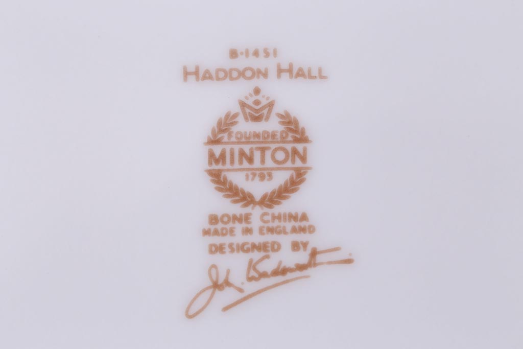 中古美品　イギリス　MINTON(ミントン)　Haddon Hall(ハドンホール)　ティーセット(カップ&ソーサー、プレート)(1)