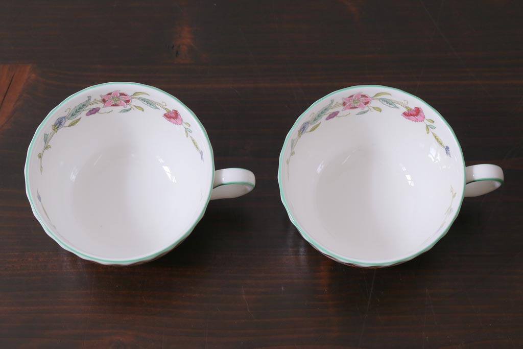 中古　イギリス　MINTON(ミントン)　Haddon Hall(ハドンホール)　ティーセット(カップ&ソーサー、プレート)(2)