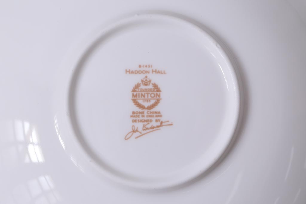 中古　イギリス　MINTON(ミントン)　Haddon Hall(ハドンホール)　ティーセット(カップ&ソーサー、プレート)(2)