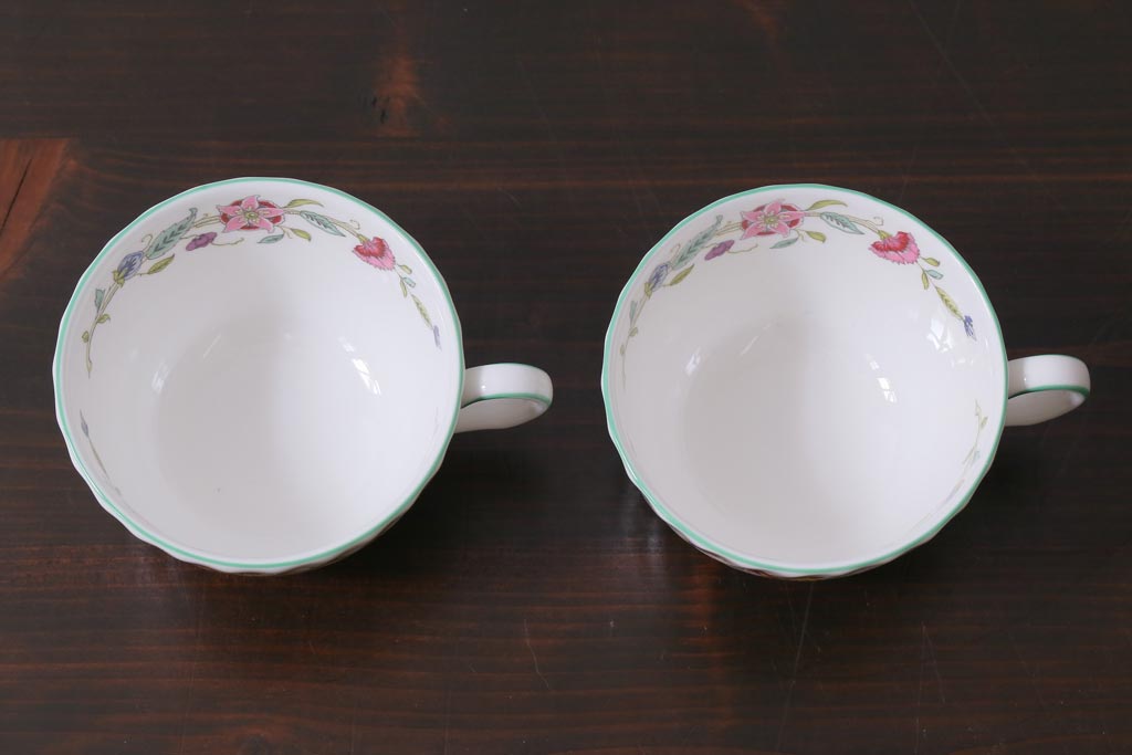 中古美品　イギリス　MINTON(ミントン)　Haddon Hall(ハドンホール)　ティーセット(カップ&ソーサー、プレート)(3)