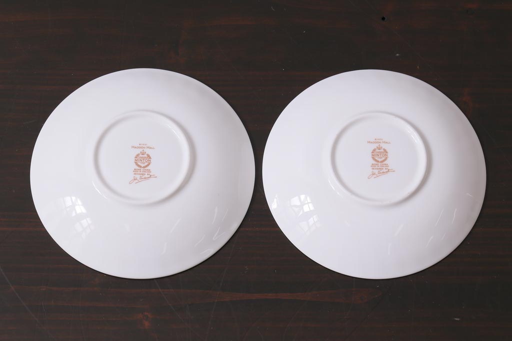 中古美品　イギリス　MINTON(ミントン)　Haddon Hall(ハドンホール)　ティーセット(カップ&ソーサー、プレート)(3)