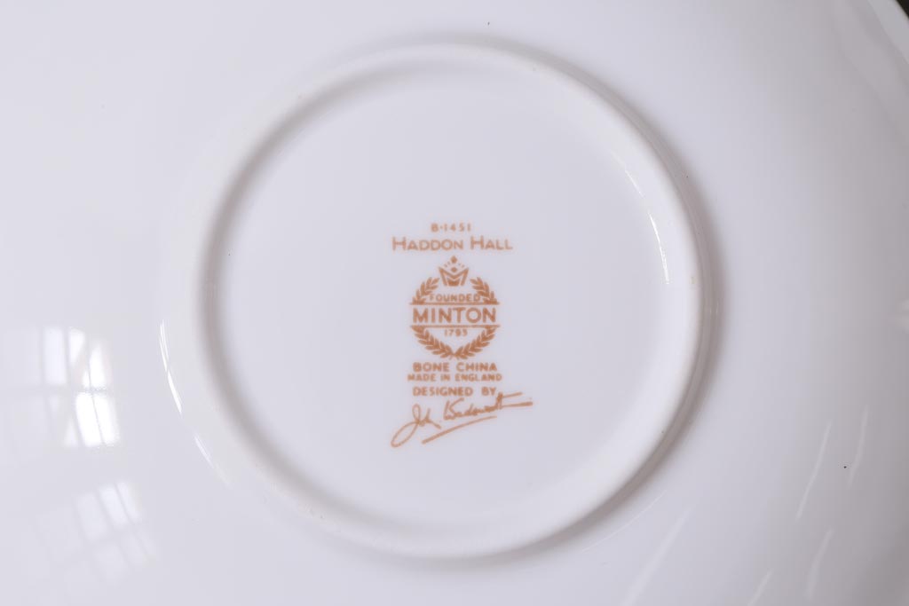 中古美品　イギリス　MINTON(ミントン)　Haddon Hall(ハドンホール)　ティーセット(カップ&ソーサー、プレート)(3)