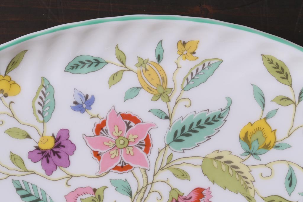 中古美品　イギリス　MINTON(ミントン)　Haddon Hall(ハドンホール)　プレート3枚セット(オーバルトレー、サービスボウル)