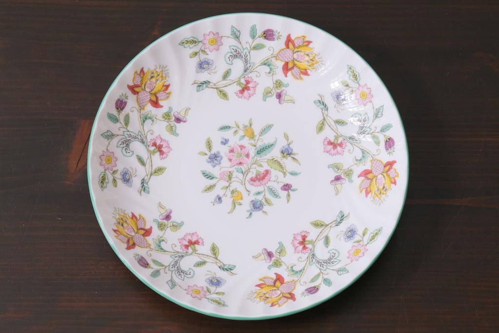 中古美品　イギリス　MINTON(ミントン)　Haddon Hall(ハドンホール)　プレート3枚セット(オーバルトレー、サービスボウル)