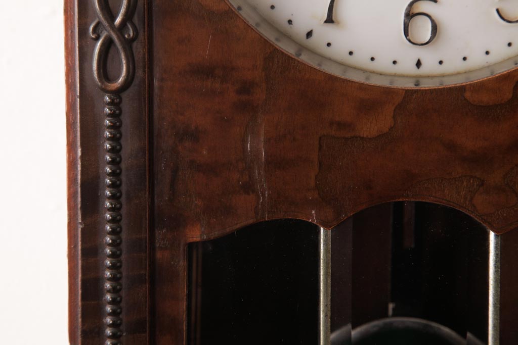 アンティーク雑貨　昭和レトロ　EIKEISHA(栄計舎)　SUPER DELUXE　手巻き式　30DAY　振り子時計(柱時計、壁掛け時計)